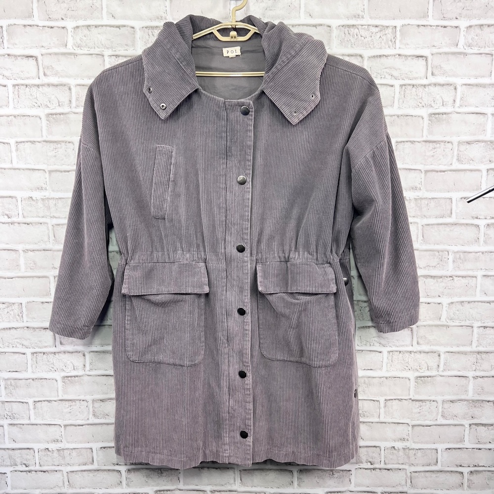 NWOT |•POL•| Oversized Lavender Corduroy Jacket Hooded Drawstring